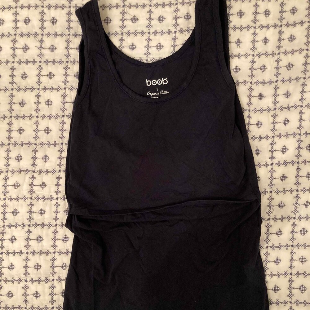 Boob Essential Nursing Tank Size Small Navy